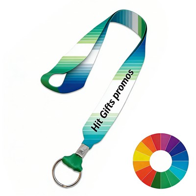1" Dye Sublimated Lanyard w/ Metal Split Ring & Metal Crimp